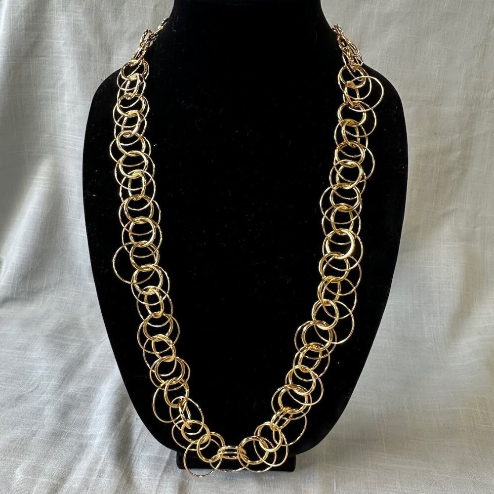 Vintage Joan Rivers Gold Tone Multi-Round-Linked chain necklace